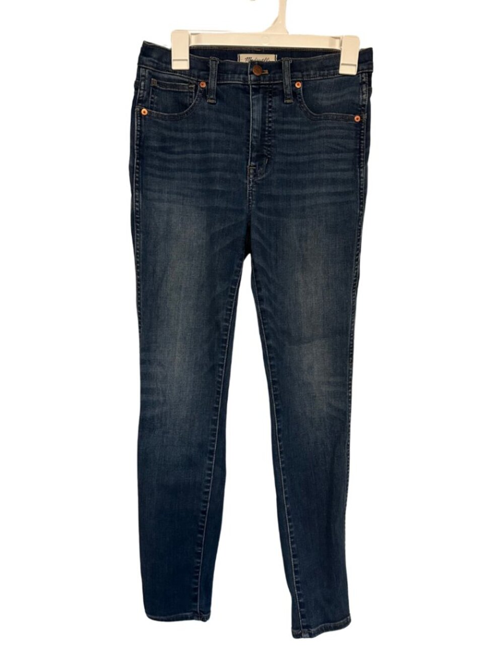 Madewell 10" High-Rise Dark Wash Skinny Jeans (Size 28)
